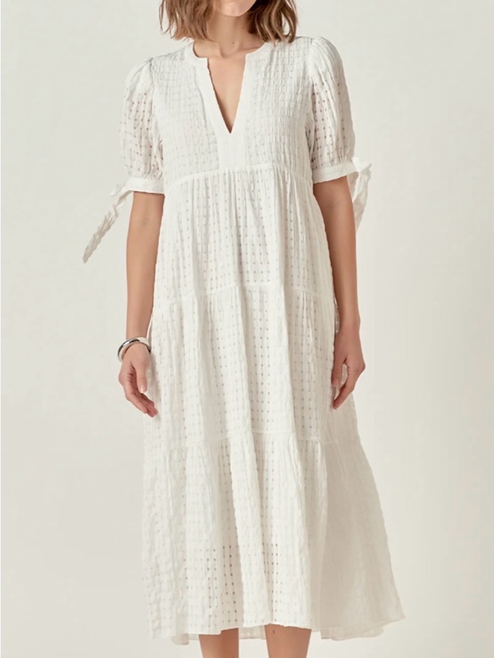 English Factory White Eyelet Midi Dress